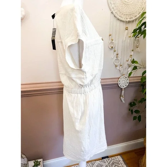 Marc Jacobs Fresh Cream Soft Cotton Blend Dress Size L NWT - Picture 3 of 9